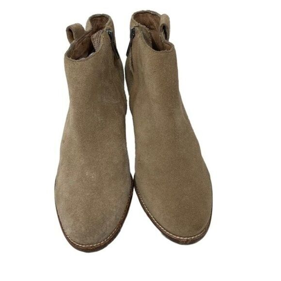 Madewell Cream suede ankle heeled botties US7 BoxD - Picture 5 of 6